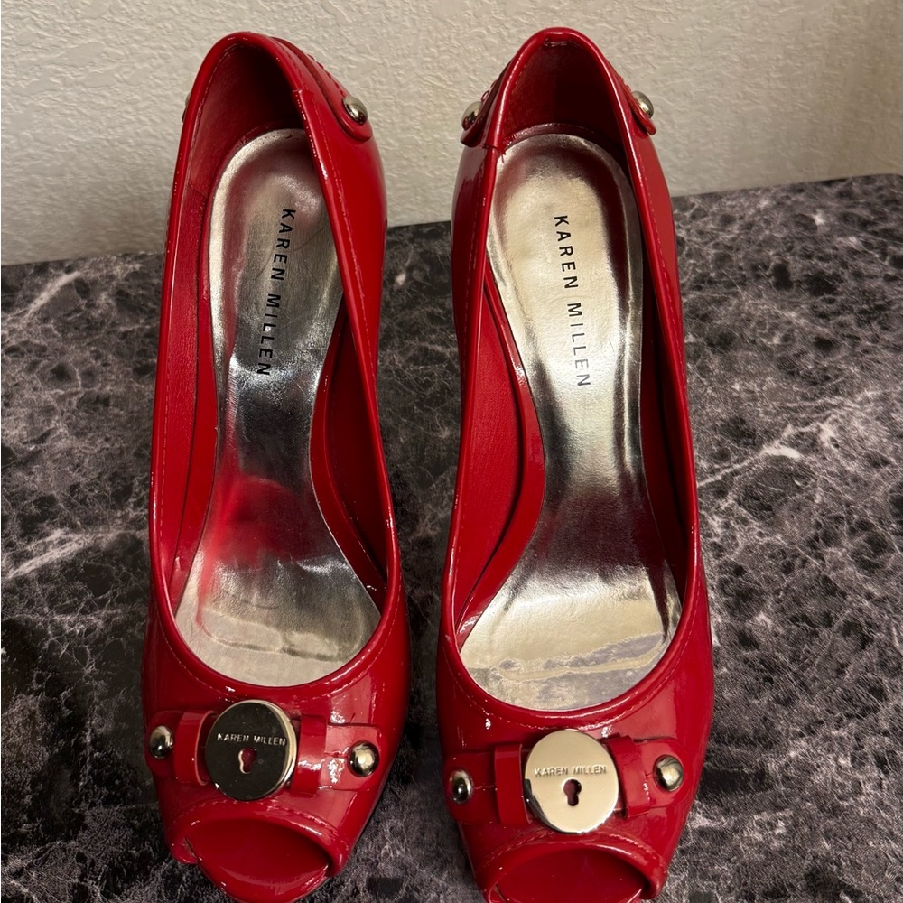 Karen Millen Glossy Red Heels